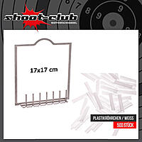 Tonrhrchen Adapter fr Kugelfang 17x17 cm inkl. 500 weie Plastikrhrchen