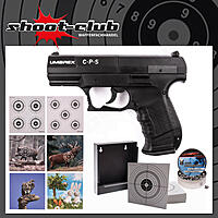 Umarex CPS CO2 Pistole 4,5mm Diabolos schwarz - Zielscheiben-Set