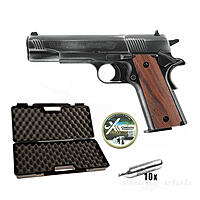 Umarex Colt Government 1911 A1 CO2 Pistole 4,5mm Diabolos Antik-Finish Koffer-Set