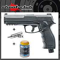 Umarex T4E HDP 50 CO2 Defense-Training-Marker .50 schwarz im Set im Set mit Kreidekugeln