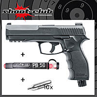 Umarex T4E TP50 CO2 Defense-Training-Marker .50 schwarz im Set mit Pepperballs