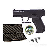 Walther CP99 CO2 Pistole 4,5mm Diabolos - brüniert - Koffer-Set
