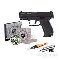 Walther CP99 brüniert - CO2 Pistole 4,5mm - Set