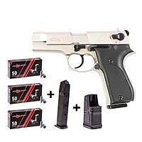Walther P88 nickel Schreckschusspistole 9mm P.A.K. - Platzpatronen-Set