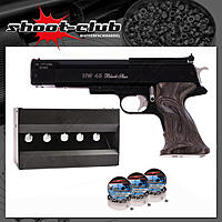 Weihrauch Black Star HW 45 Luftpistole 4,5mm Diabolos im Plinking-Set