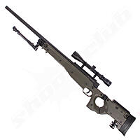 Well AW .338 Airsoft Sniper MB08 Starter Set OD Green / Upgraded