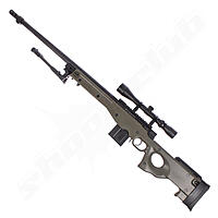 Well L96 AWP FH Airsoft Sniper Starter Set OD Green Upgraded