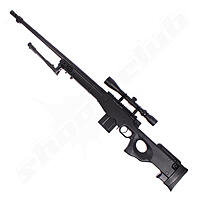 Well MB4402 FH AWP Airsoft Sniper Starter Set Schwarz Upgraded
