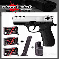 Zoraki 4918 Schreckschuss 9 mm P.A.K. Matt-Chrom Platzpatronen-Set