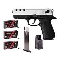 Zoraki 4918 Schreckschuss 9 mm P.A.K. Matt-Chrom Platzpatronen-Set