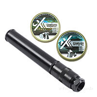 shoXx Luftdruckwaffen Schalldaempfer mit Universal Adapter und Diabolos