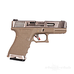 WE G-Force 19 SV Airsoft Pistole GBB Custom Metal 6mm BB - Silver,Tan Bild 3