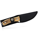 Black Ice Messer mit feststehender Klinge Old Fashioned mit Fischhaut und Holzgriffschalen Bild 4