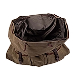 AKAH Canvas Rucksack 55x65cm - braun/grn mit Schnallenverschluss 