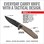 Real Avid RAV-3 Assisted Opener Messer Linerlock schwarz tan Bild 3