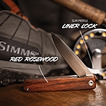 Outdoor Edge PELEUS Klappmesser 18,5 cm Flipper Messer mit Clip-Point Klinge & Rosenholzgriff Bild 5