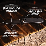 Outdoor Edge SENTINAL Klappmesser EDC Messer mit Crossbar Lock Schwarz Bild 3