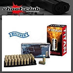 50 Perfecta Titan + 50 Walther Platzpatronen 9mm P.A.K.