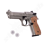 Beretta M 92 FS Co2 Pistole NBB 4,5mm Diabolo vernickelt Holzgriffschale Bild 4
