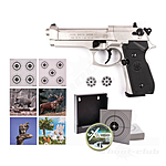 Beretta M 92 FS CO2 Pistole 4,5 mm Diabolos nickel - Zielscheiben Set Bild 2