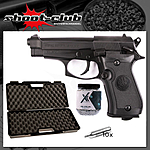 Beretta M84 FS CO2 Pistole 4,5 mm Stahl BBs schwarz - Koffer-Set Bild 2