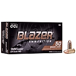 CCI Blazer Brass FMJ 124grs 9mm Luger 50 Schuss Pistolen Munition