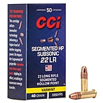 CCI Sub-Sonic SHP Copper 40grs .22lr 50 Schuss Kleinkaliber Munition Bild 2