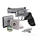 CO2 Revolver Dan Wesson 715 2,5 Zoll Kal. 4,5mm Diabolos, Silber - im Set Bild 2