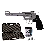 Dan Wesson 6 Zoll CO2 Revolver 4,5 mm Stahlkugeln silber - Koffer-Set Bild 2