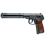 Legends PM KGB CO2 Pistole 4,5mm Stahl BBs - schwarz, braune Griffschalen Bild 2