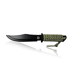 MP9 Outdoormesser Bowie Messer Schwarz mit Paracordband OD-Green