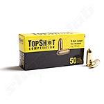 TOPSHOT Competition 9mm Luger FMJ Pistolen Patronen - 124 grs Bild 2