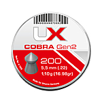 UX Cobra Gen2 Spitzkopf Diabolos 5,5mm geriffelt 200 Stck