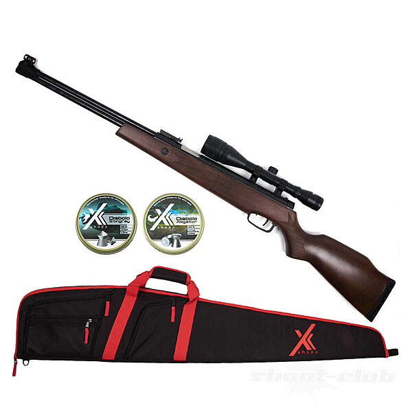 Hämmerli Hunter Force 900 Combo 24 Joule Hämmerli Hunter Force 900 4,5mm Diabolos im Futteral Set