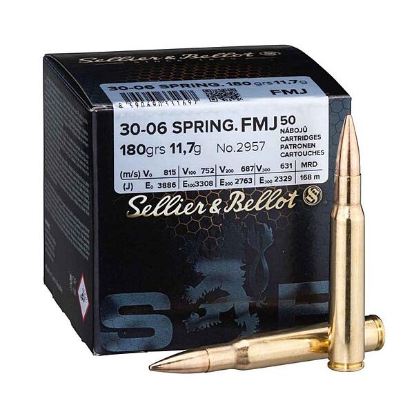 Sellier & Bellot FMJ 180grs. Kaliber .30-06Spr. 50 Schuss 