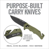 Real Avid RAV-4 Klappmesser Rescue Messer schwarz OD