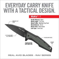 Real Avid RAV-1 Klappmesser Linerlock schwarz grau
