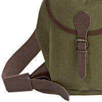 AKAH Canvas Rucksack 50x55cm - braun/grün mit Schnallenverschluss