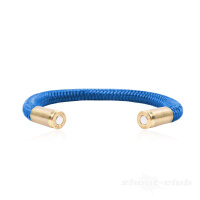 Copper & Brass Armband Bullet Band .40 S&W Patronenhülse Blau Gr S